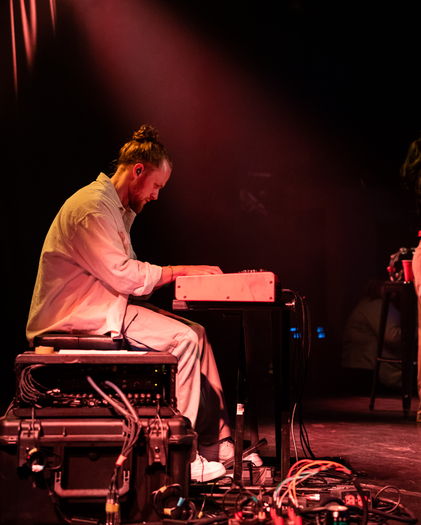 Soundchecking on stage